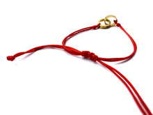 Load image into Gallery viewer, Red string w/ gold charm bracelet
