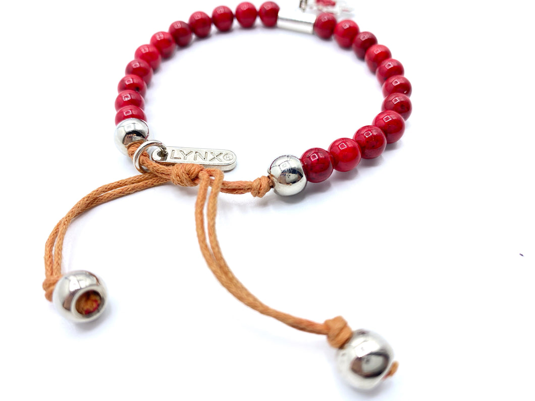 Red Stone Beaded Bracelet