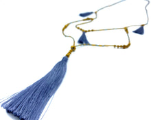 Load image into Gallery viewer, Blue Tassel Necklace
