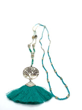 Load image into Gallery viewer, Green Tassel Long Necklace
