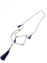 Load image into Gallery viewer, Blue Tassel Necklace
