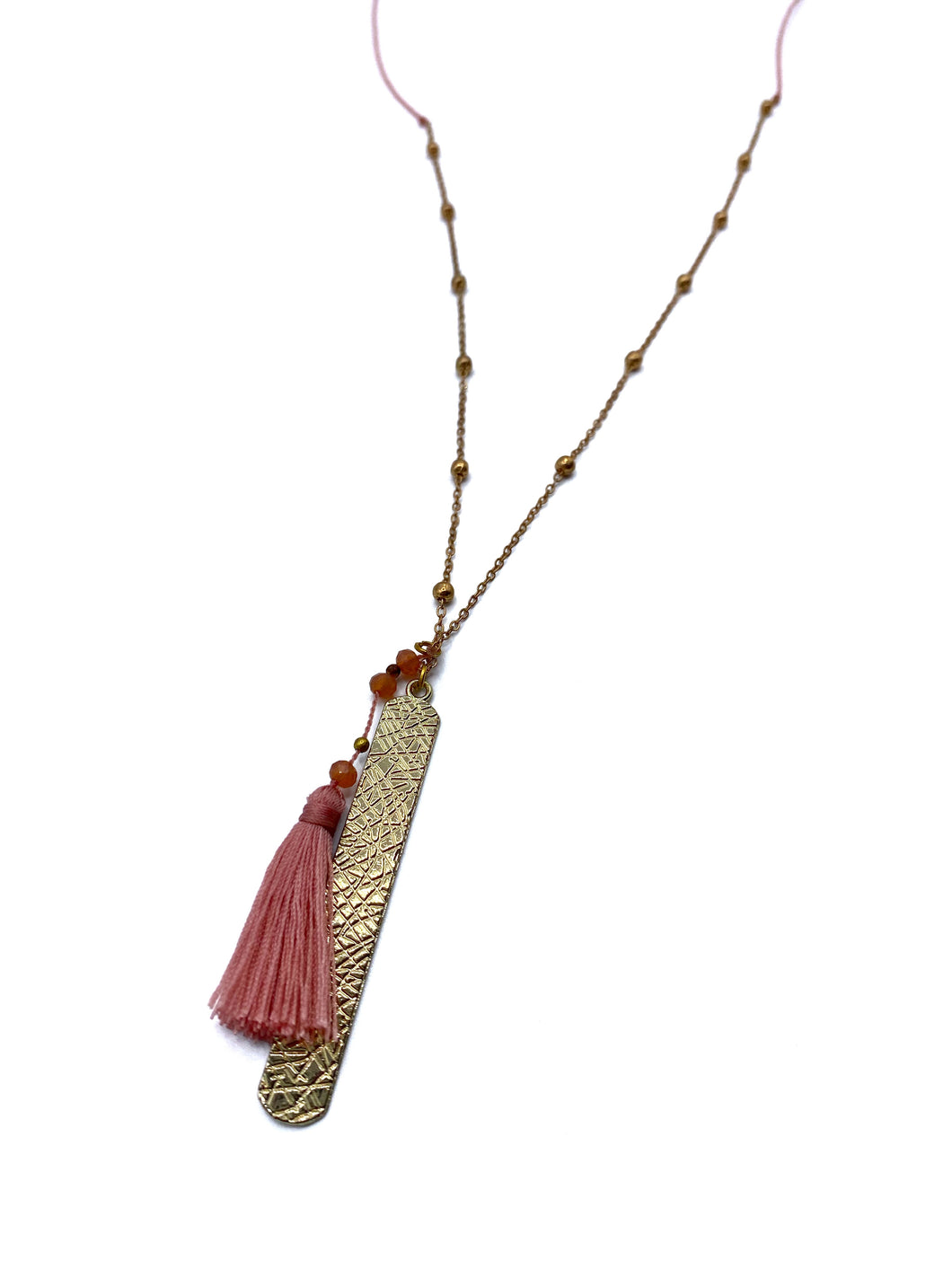 Pink Tassel Necklace