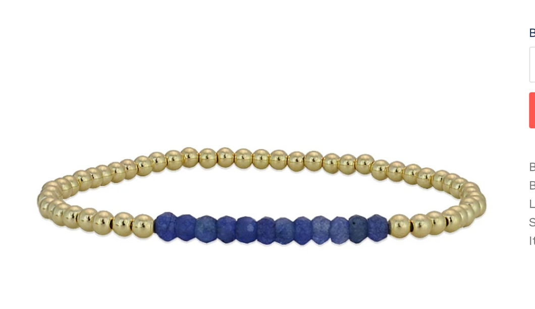 Ocean Blue Gold Filled Bracelet
