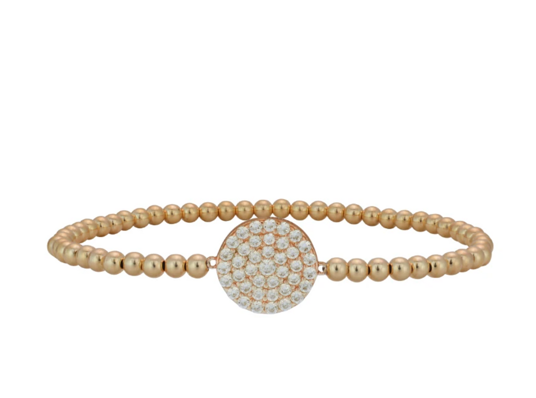 Circle Rhinestone Plate Bracelet